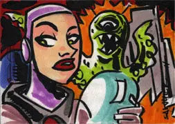 2011 5finity Galaxgals Eradication Lance Sawyer Sketch Card - Non-Sports Card Single
