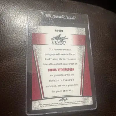 2011 Leaf Metal Draft Auto Travis Witherspoon Rc - Baseball Card Single