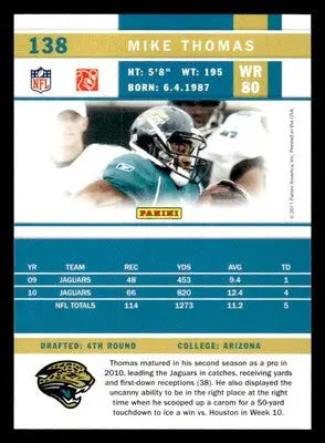2011 Score #138 Mike Thomas - Football Card Single