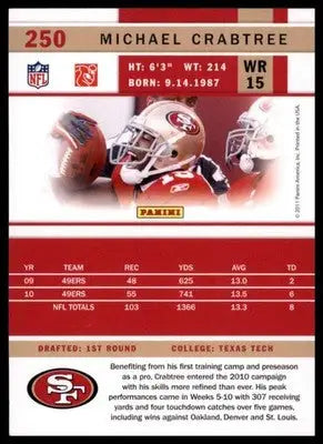 2011 Score Base Michael Crabtree San Francisco 49ers 250 - Football Card Single