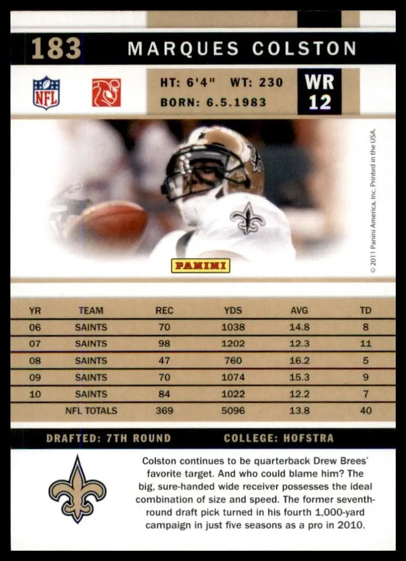 2011 Score - Marques Colston #183