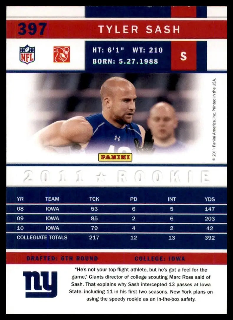 2011 Score - Rookie Tyler Sash #397 Glossy (RC)
