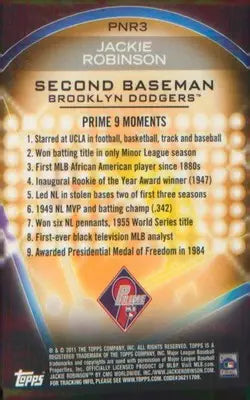 2011 Topps Prime 9 Player of the Week Refractors #PNR3 Jackie Robinson