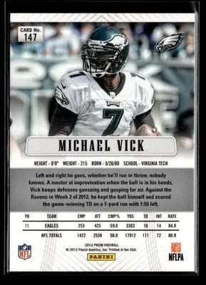 2012 Panini Prizm Michael Vick #147 Philadelphia Eagles