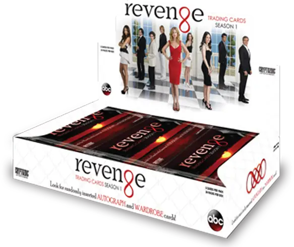 DVD box set of Revenge Season 1 with Cryptozoic trading cards featuring Grayson family