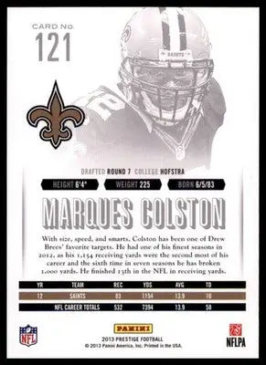 2013 Panini Prestige Marques Colston 121 New Orleans Saints NM - Football Card Single