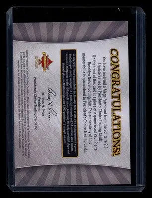 2013 President’s Choice Solitaire 2.0 Update Mega Patch Paul Pierce 1/1 - Sports Memorabilia