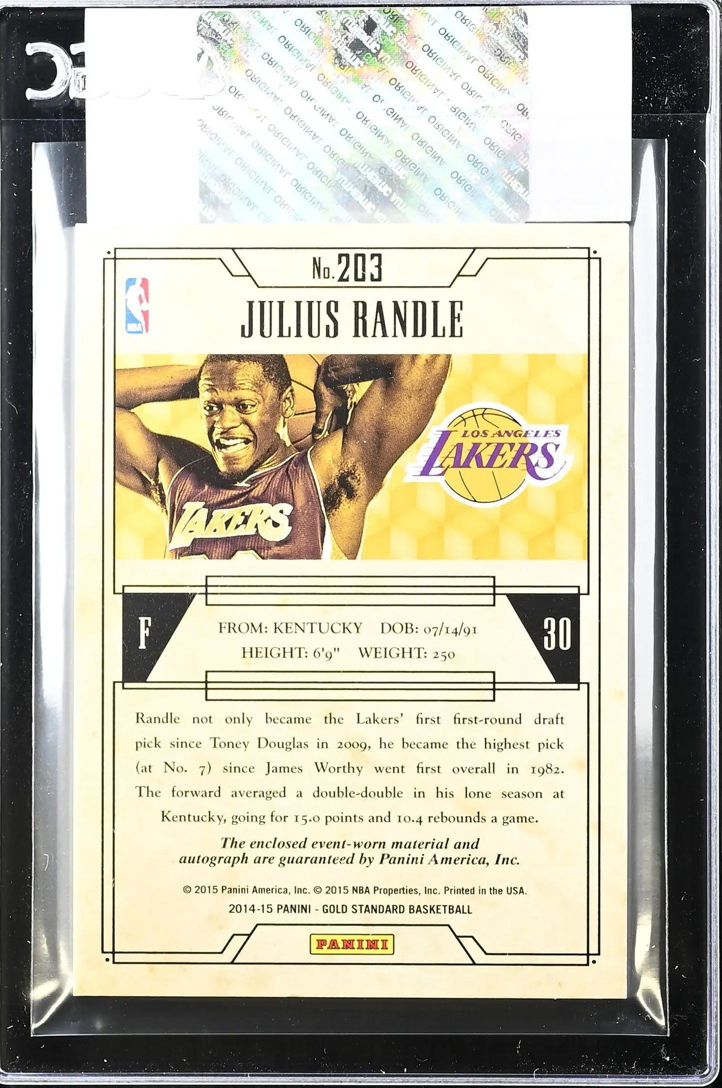 2014-15 Panini Gold Standard #203 Julius Randle CGC Authentic #/199 - Basketball Card Single