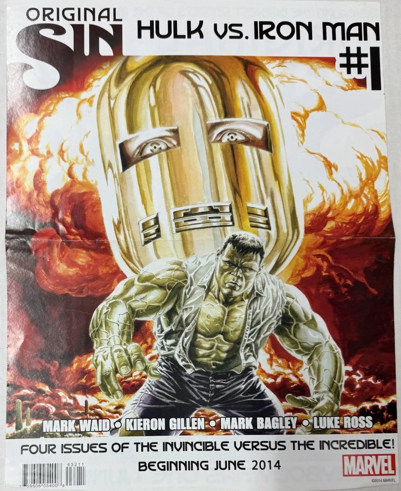 2014 Marvel DS promo poster ~ ORIGINAL SINS 13’’ x 10’’ - Entertainment Memorabilia