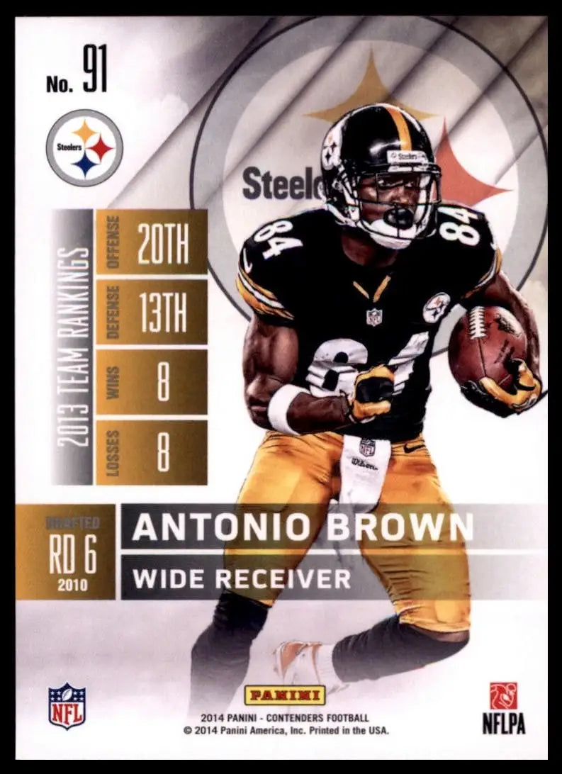 2014 Panini Contenders - Antonio Brown #91 - Football Card Single
