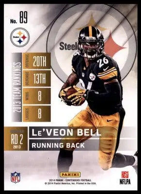 2014 Panini Contenders Le’Veon Bell 89 Pittsburgh Steelers - Football Card Single
