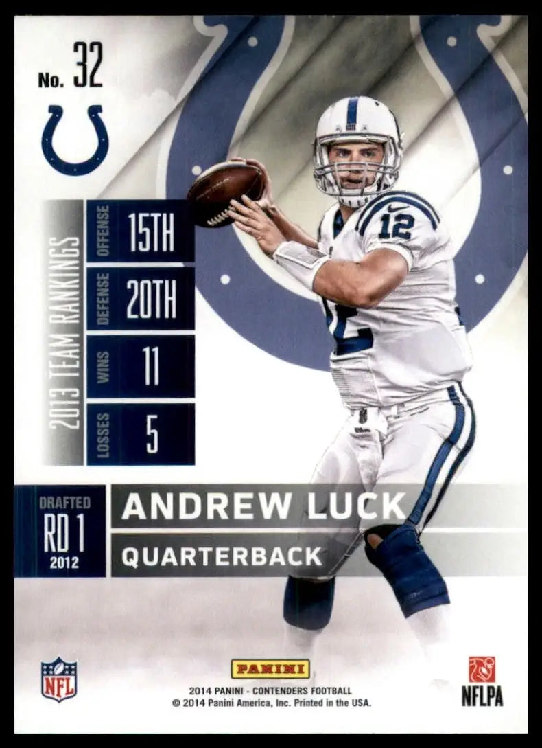 2014 Panini Contenders Season Ticket Andrew Luck #32 Indianpolis Colts Football - Football Card Single