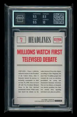 2014 Panini Golden Age Headlines John F. Kennedy #6 Arena Club 9 - Non-Sports Card Single
