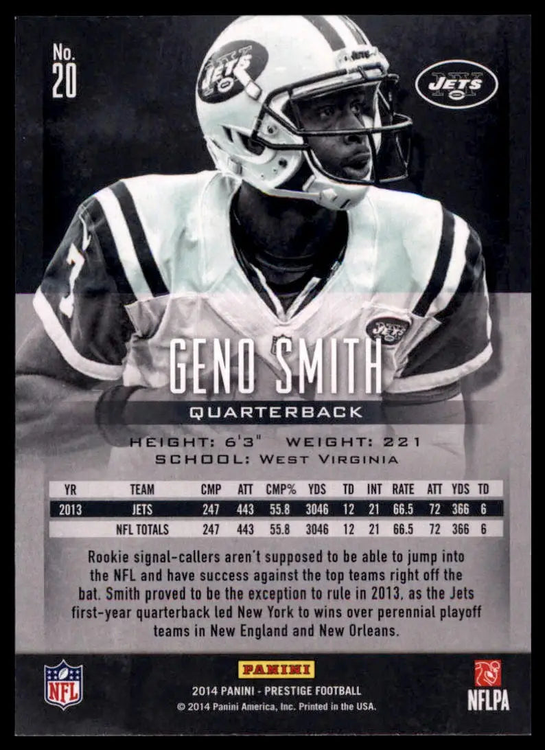 2014 Panini Prestige Geno Smith 20 New York Jets NM - Football Card Single