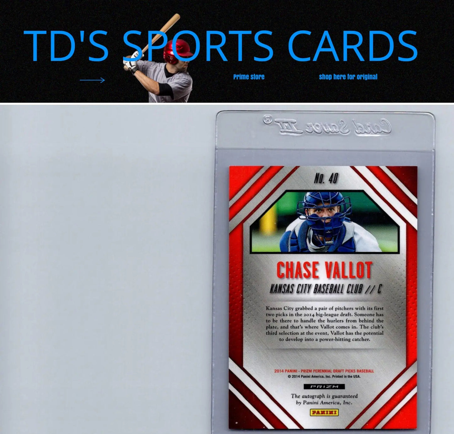 Chase Vallot baseball card from 2014 Panini Prizm Perennial Draft Picks series