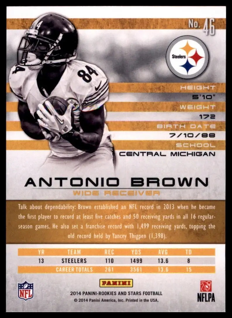 2014 Panini Rookies & Stars - Antonio Brown #46 - Football Card Single