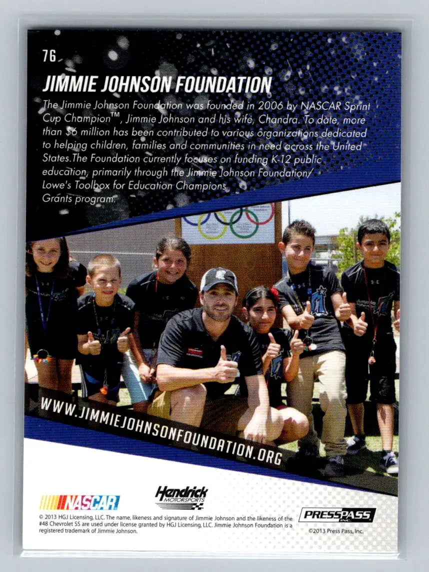 2014 Press Pass #76 Jimmie Johnson Hendrick Motorsports - Racing Card Single
