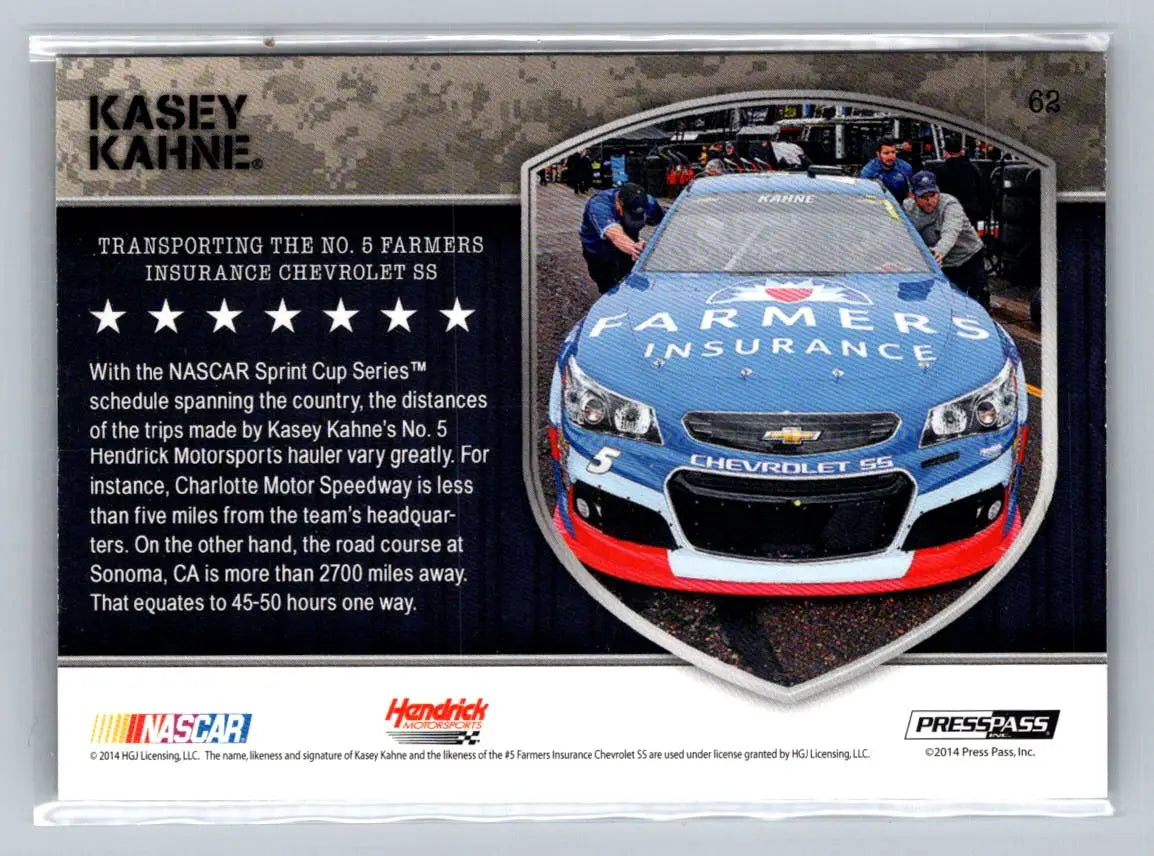 2014 Press Pass American Thunder #62 No. 5 Farmers Insurance Chevrolet - Racing Card Single
