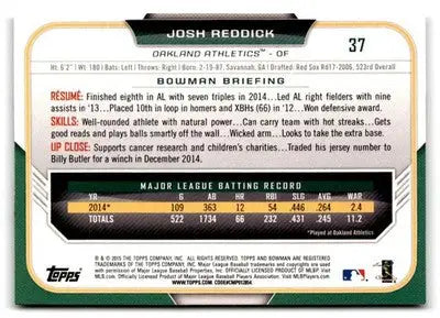 2015 Bowman #37 Josh Reddick - Baseball Card Single