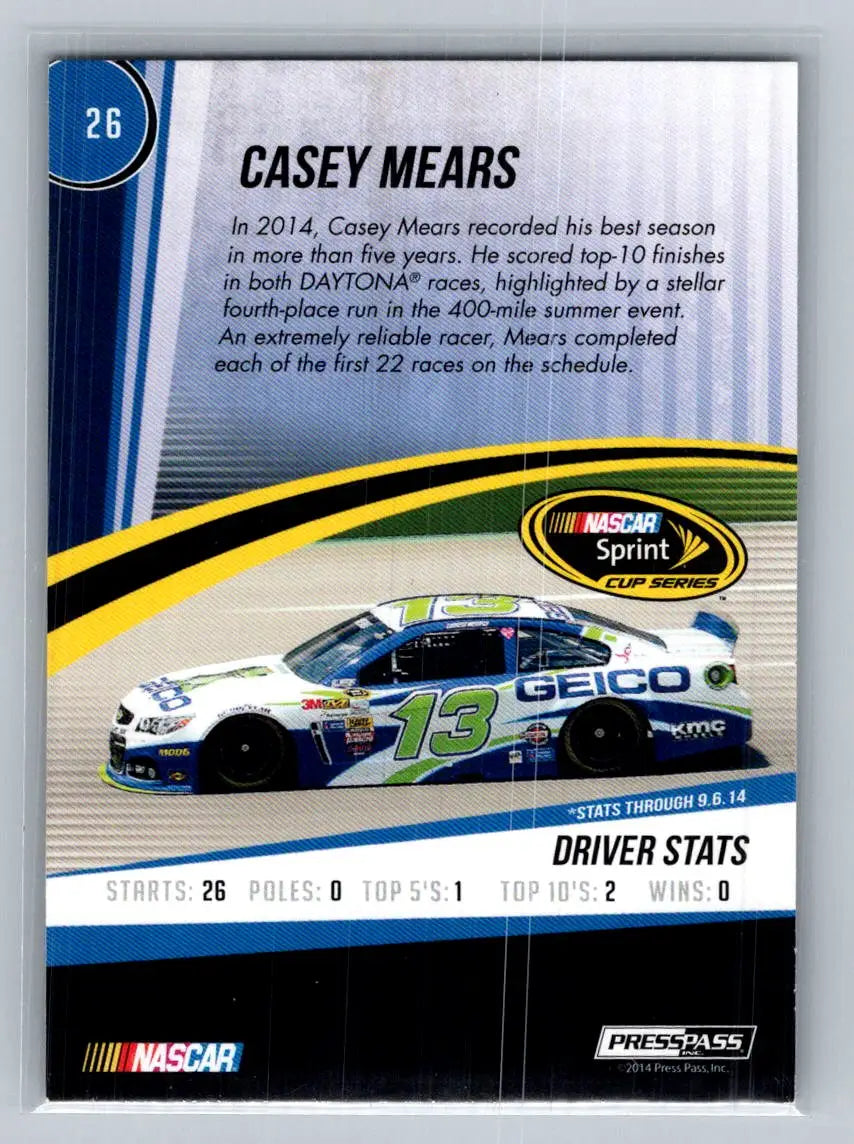 2015 Press Pass Cup Chase #27 Paul Menard Richard Childress Racing - Racing Card Single