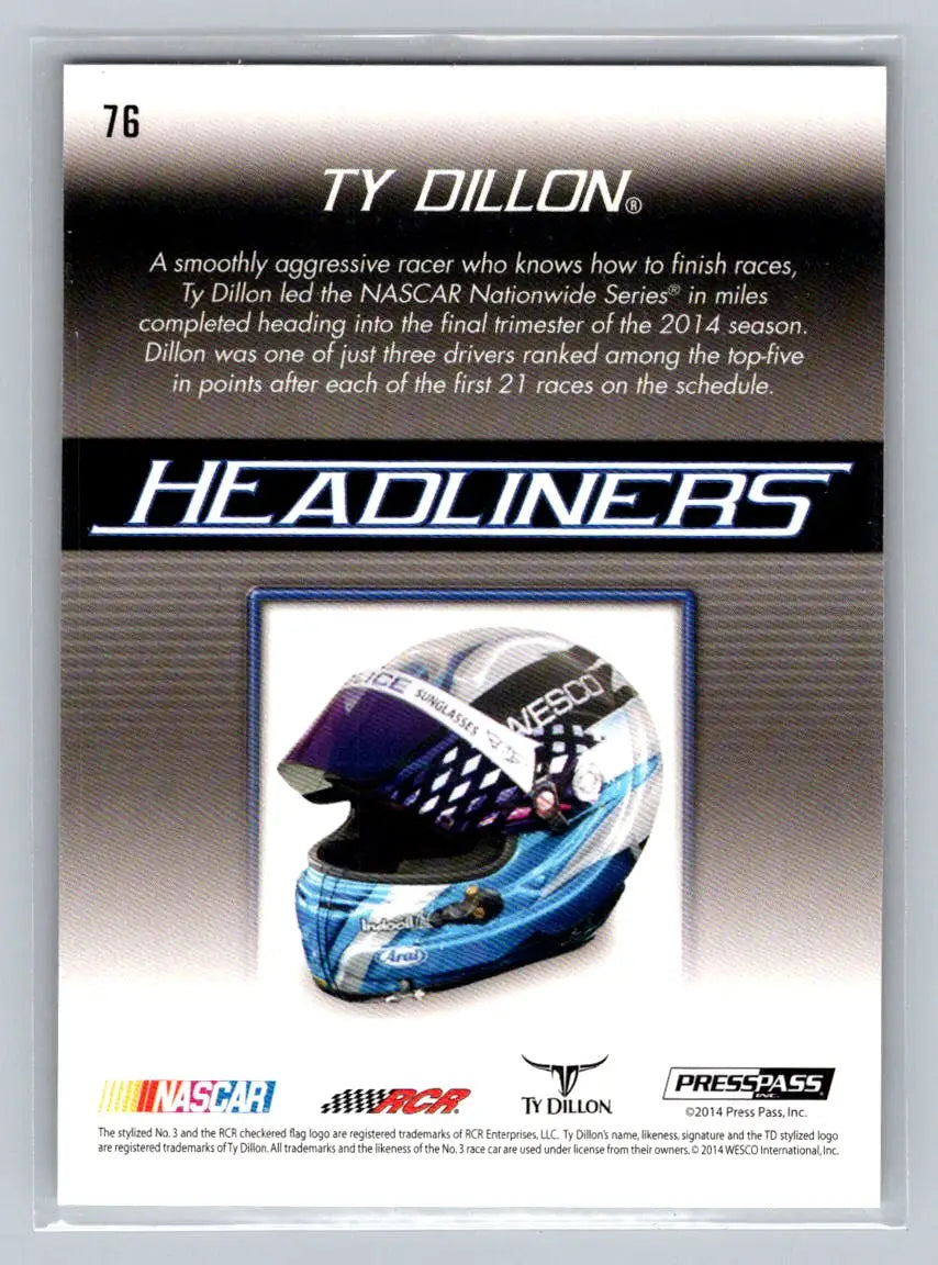 2015 Press Pass Cup Chase #76 Ty Dillon Retail Richard Childress Racing - Racing Card Single