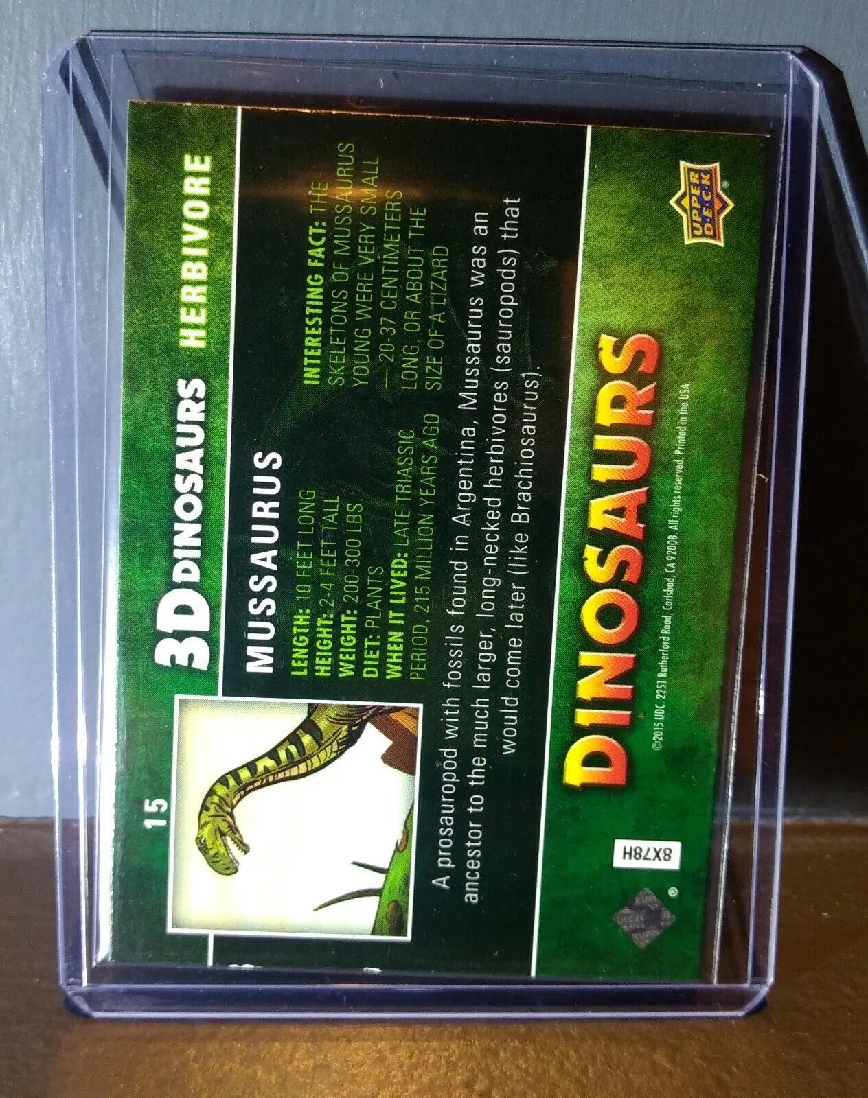 2015 Upper Deck Dinosaurs 3-D Lenticular Mussaurus #15 Trading Card - Other