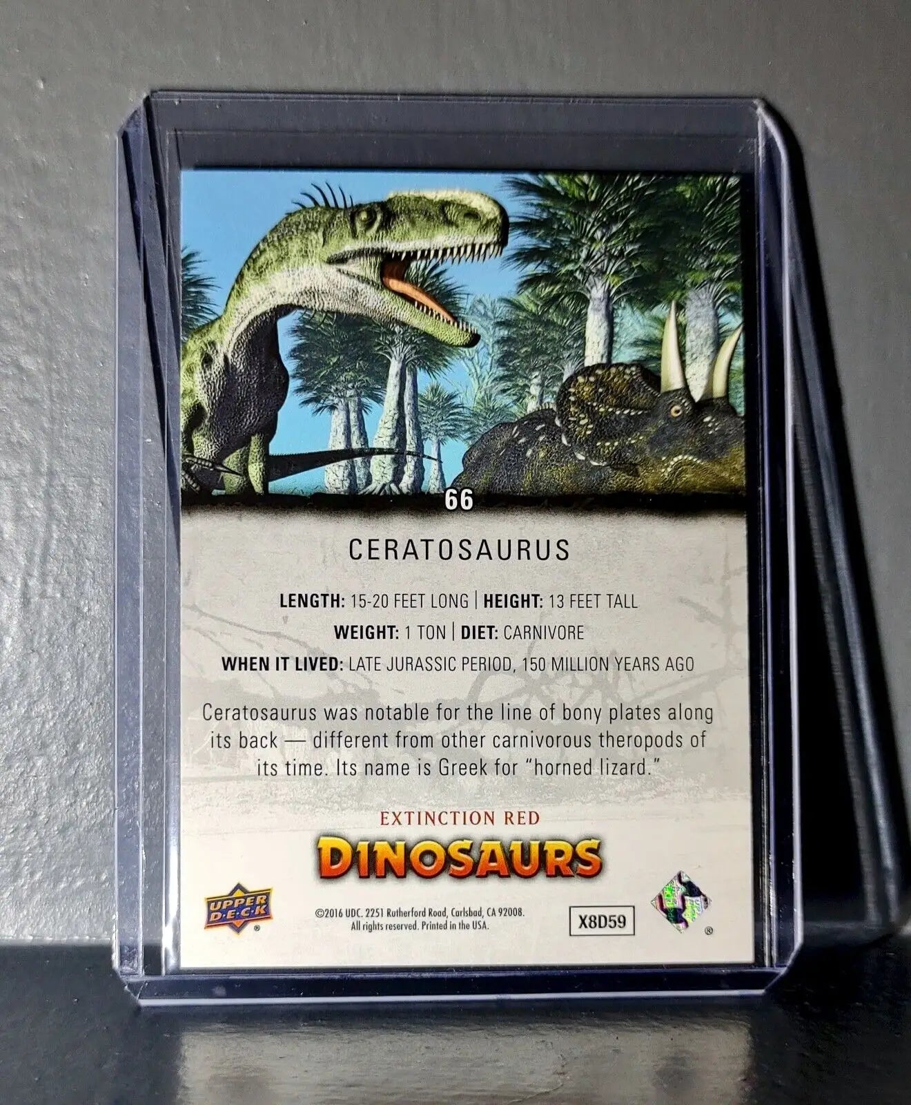 2015 Upper Deck Dinosaurs Ceratosaurus Extinction Red Parallel #66 Card - Non-Sports Card Single