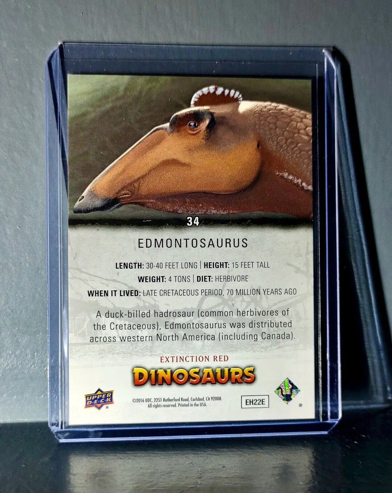 2015 Upper Deck Dinosaurs Edmontosaurus Extinction Red Parallel #34 Card - Non-Sports Card Single