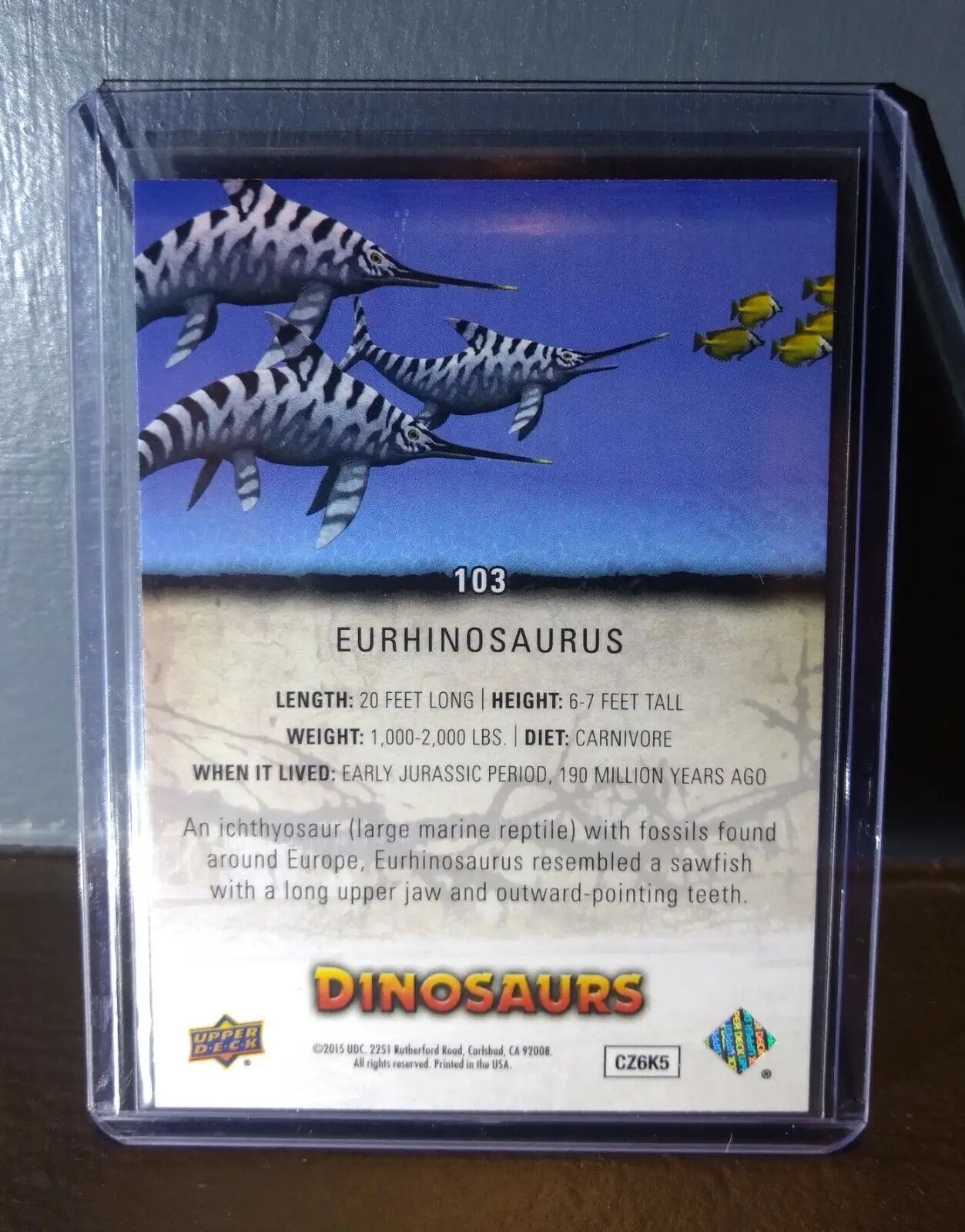 2015 Upper Deck Dinosaurs Eurhinosaurus #103 Trading Card - Non-Sports Card Single