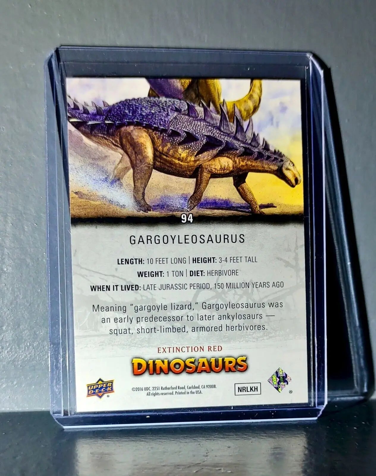 2015 Upper Deck Dinosaurs Gargoyleosaurus Extinction Red Parallel #94 Card - Non-Sports Card Single