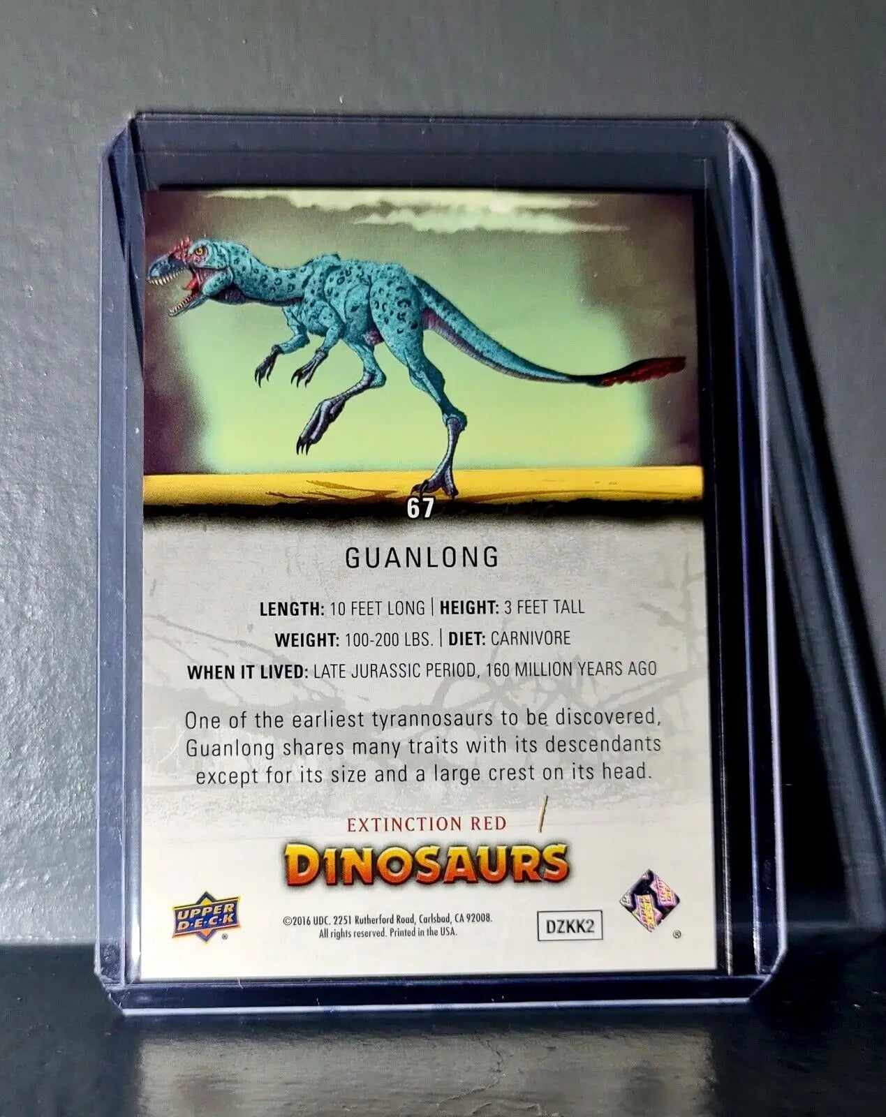 2015 Upper Deck Dinosaurs Guanlong Extinction Red Parallel #67 Card - Non-Sports Card Single