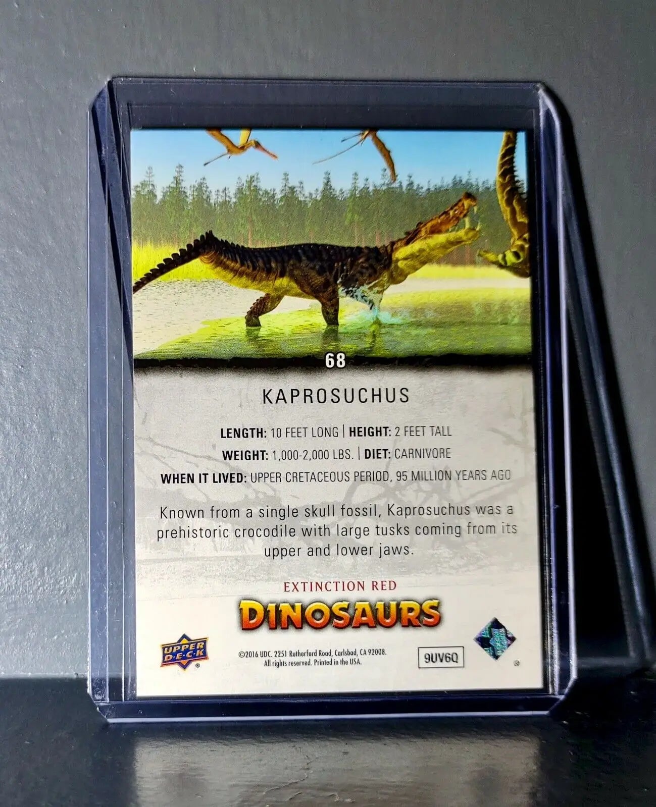 2015 Upper Deck Dinosaurs Kaprosuchus Extinction Red Parallel #68 Card - Non-Sports Card Single