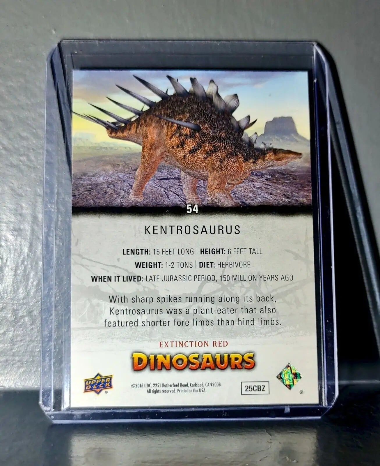 2015 Upper Deck Dinosaurs Kentrosaurus Extinction Red Parallel #54 Card - Non-Sports Card Single