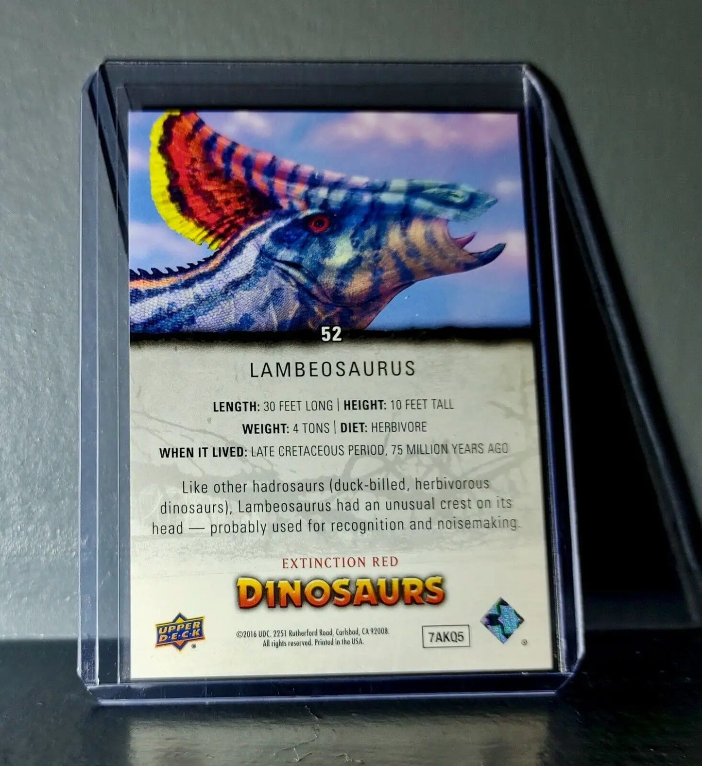 2015 Upper Deck Dinosaurs Lambeosaurus Extinction Red Parallel #52 Card - Non-Sports Card Single