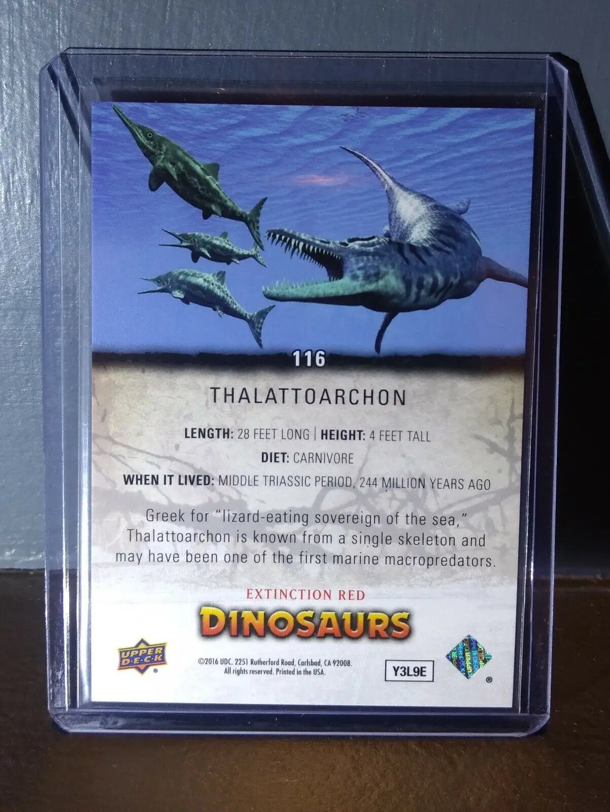 2015 Upper Deck Dinosaurs Thalattoarchon Extinction Red Parallel #116 Card - Non-Sports Card Single