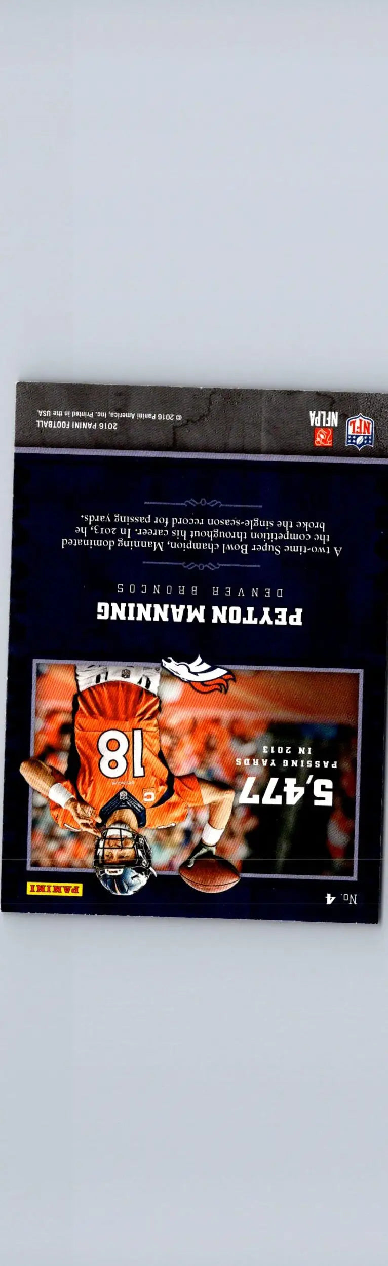 2016 Panini #4 Peyton Manning Accolades - Football Card Single