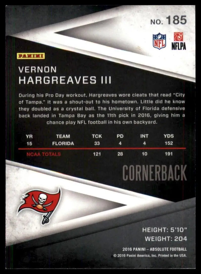 2016 Panini Absolute Vernon Hargreaves III #48 Blue Rookie Tampa Bay Buccaneers - Football Card Single