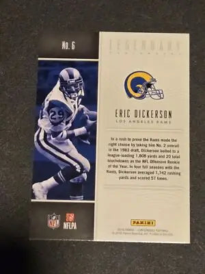 2016 Panini Contenders #6 Eric Dickerson Legendary Contenders - Football Card Single