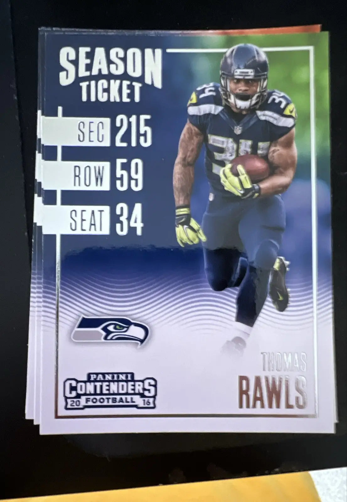 2016 Panini Contenders - Season Ticket Thomas Rawls #23 - Football Card Single