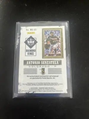 Antonio Senzatela baseball card from Panini Diamond Kings 2016 Auto series