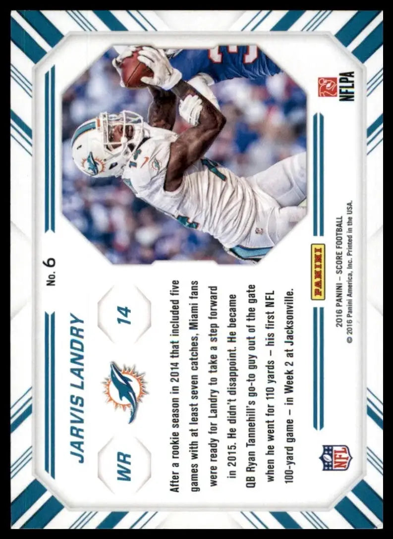 2016 Score Chain Reaction Jarvis Landry #6 Miami Dolphins Football Card NFL - Football Card Single