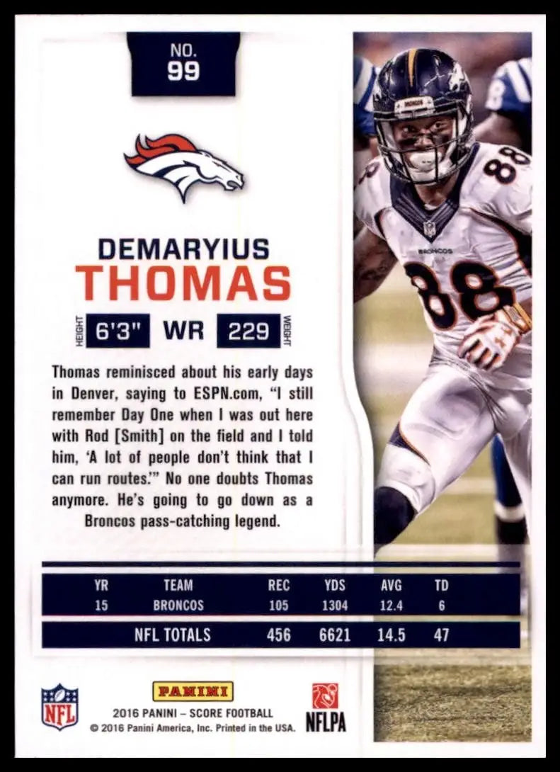 2016 Score - Demaryius Thomas #99 - Football Card Single