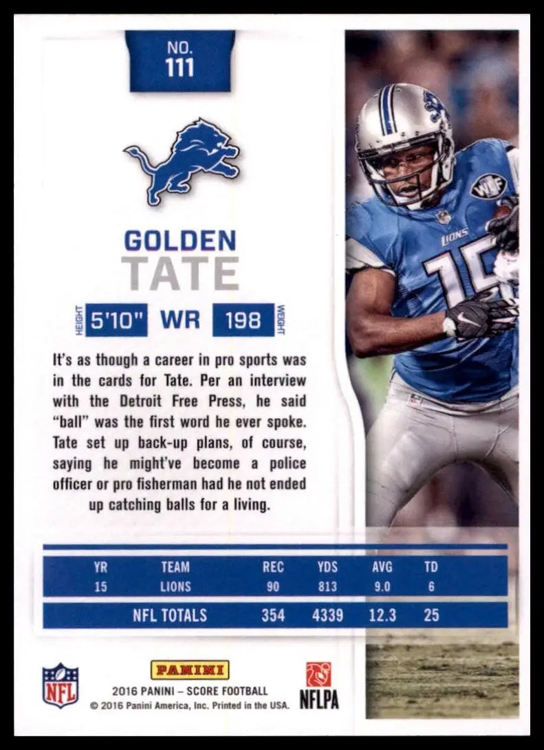 2016 Score - Golden Tate #111 - Football Card Single