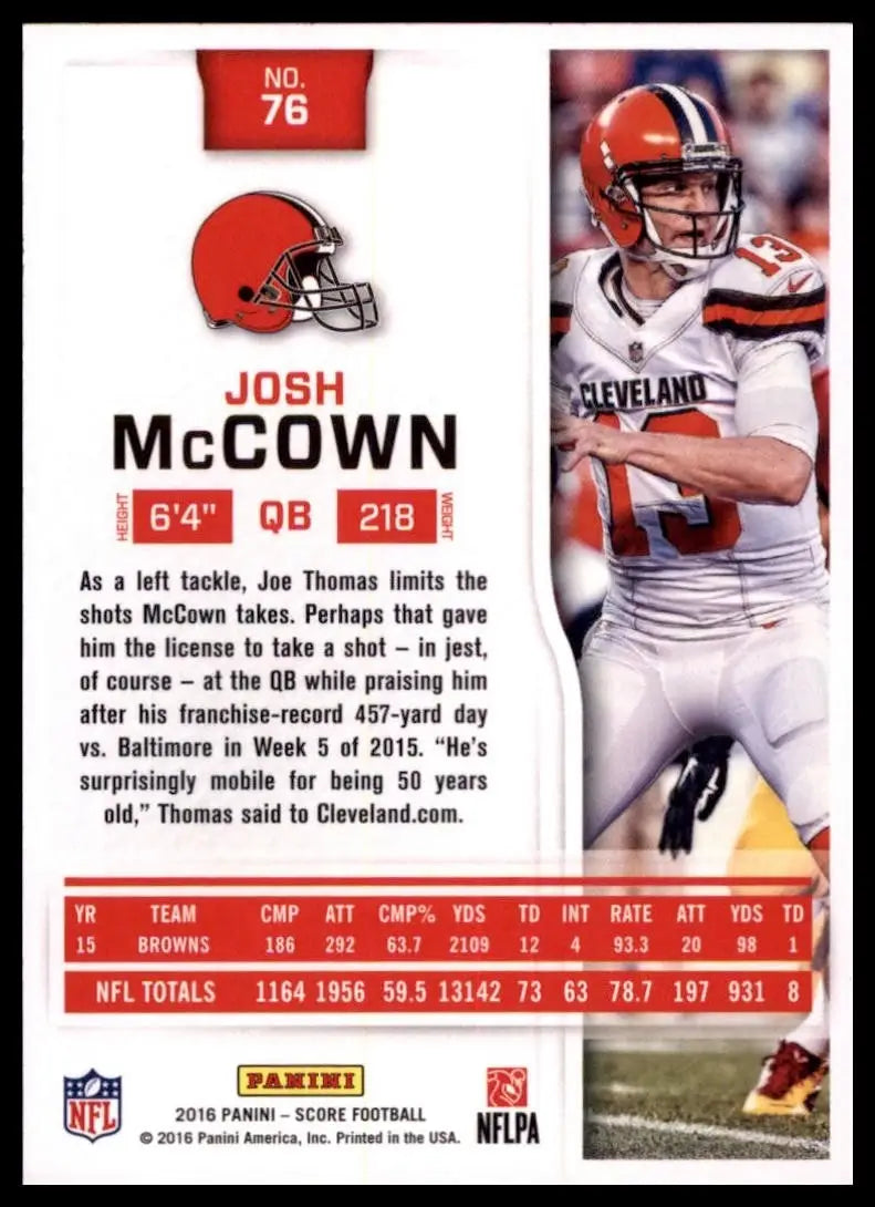 2016 Score - Josh McCown #76 - Football Card Single