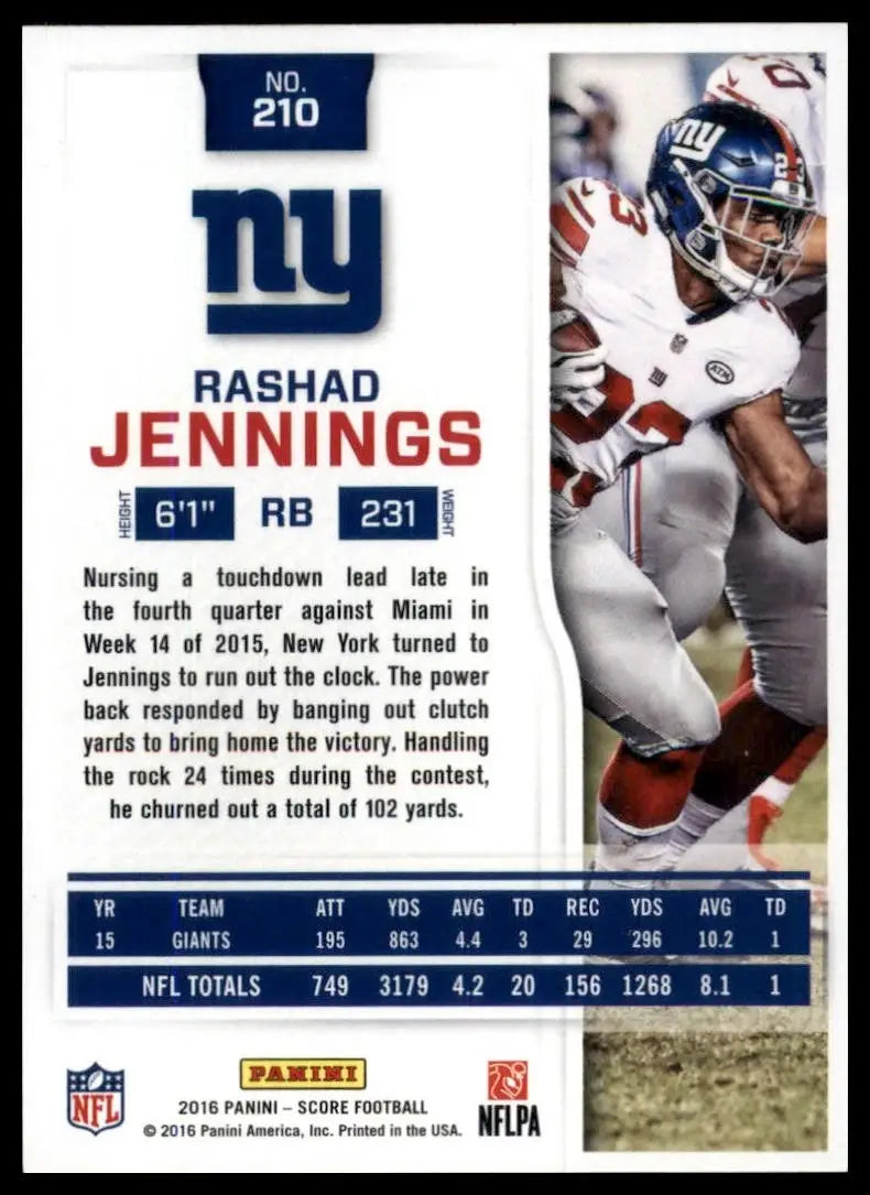 2016 Score - Rashad Jennings #210