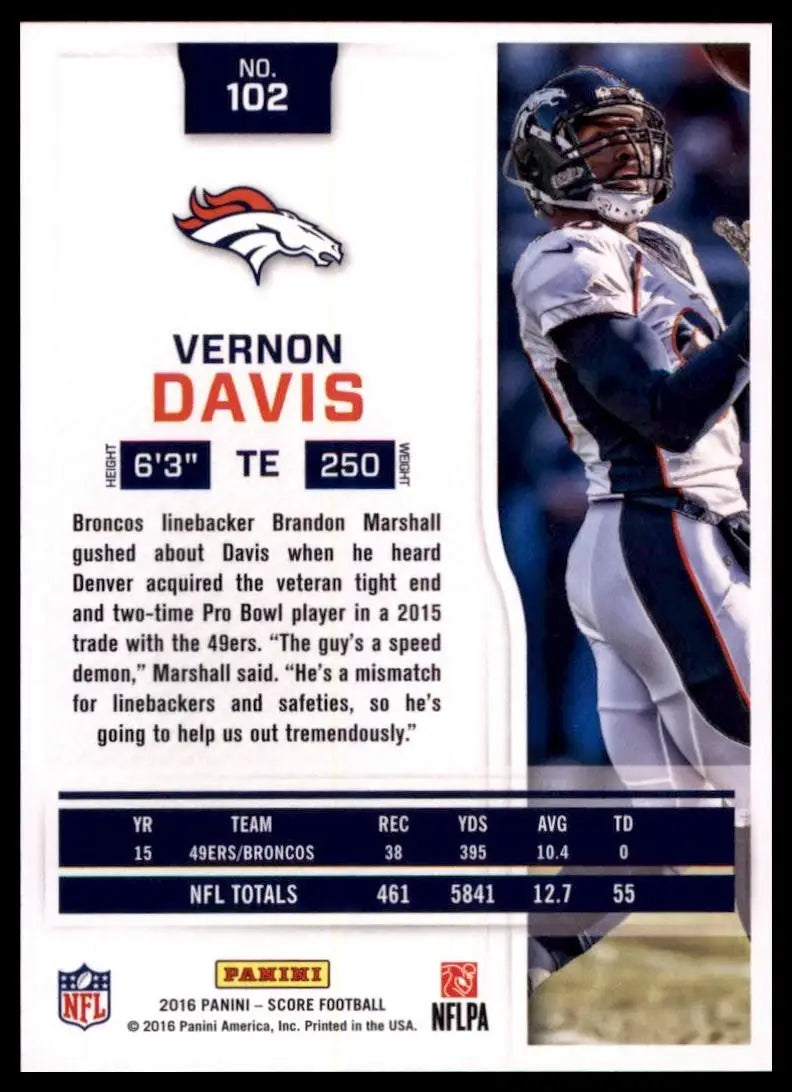 2016 Score - Vernon Davis #102 - Football Card Single