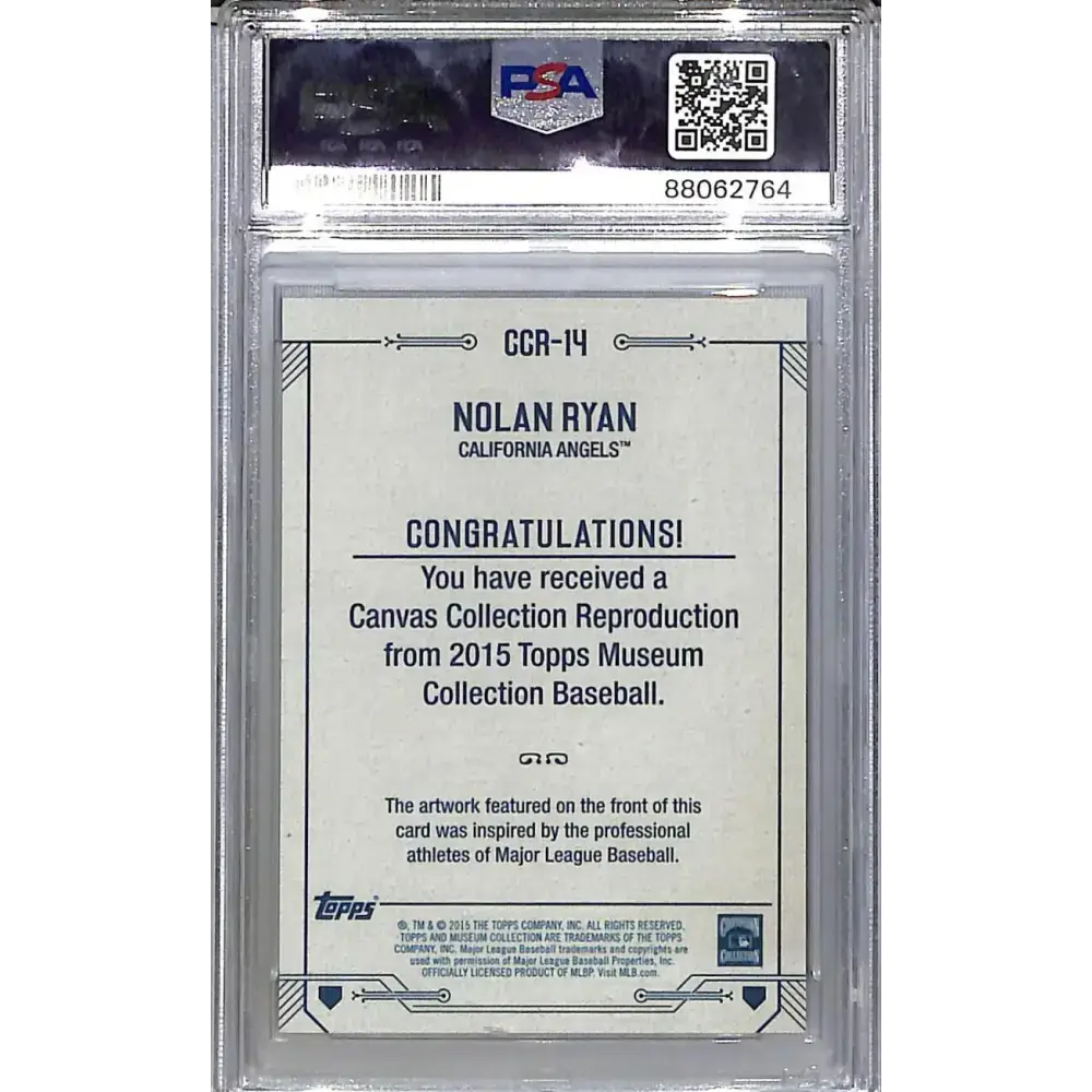 2016 Topps Archives Signature Series Museum Collection Canvas Collection Reproduction #CCR-14 Nolan Ryan PSA 10 GEM