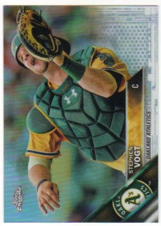 2016 Topps Chrome #156 Stephen Vogt NM-MT Oakland Athletics Baseball Card - Baseball Card Single