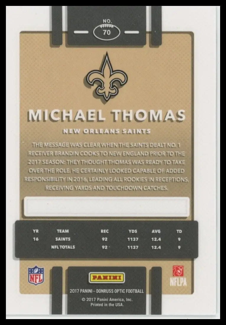 2017 Donruss Optic - Michael Thomas #70