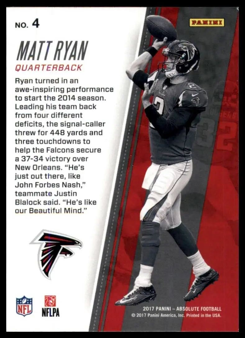 2017 Panini Absolute - Kickoff Matt Ryan #4